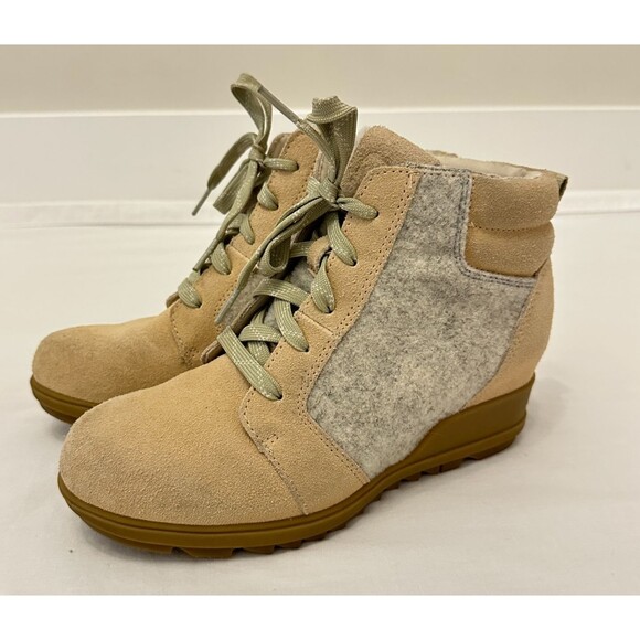 Sorel Shoes - Sorel Women’s Evie Waterproof Wedge Ankle Boots Size 7.5 Suede Lace Up